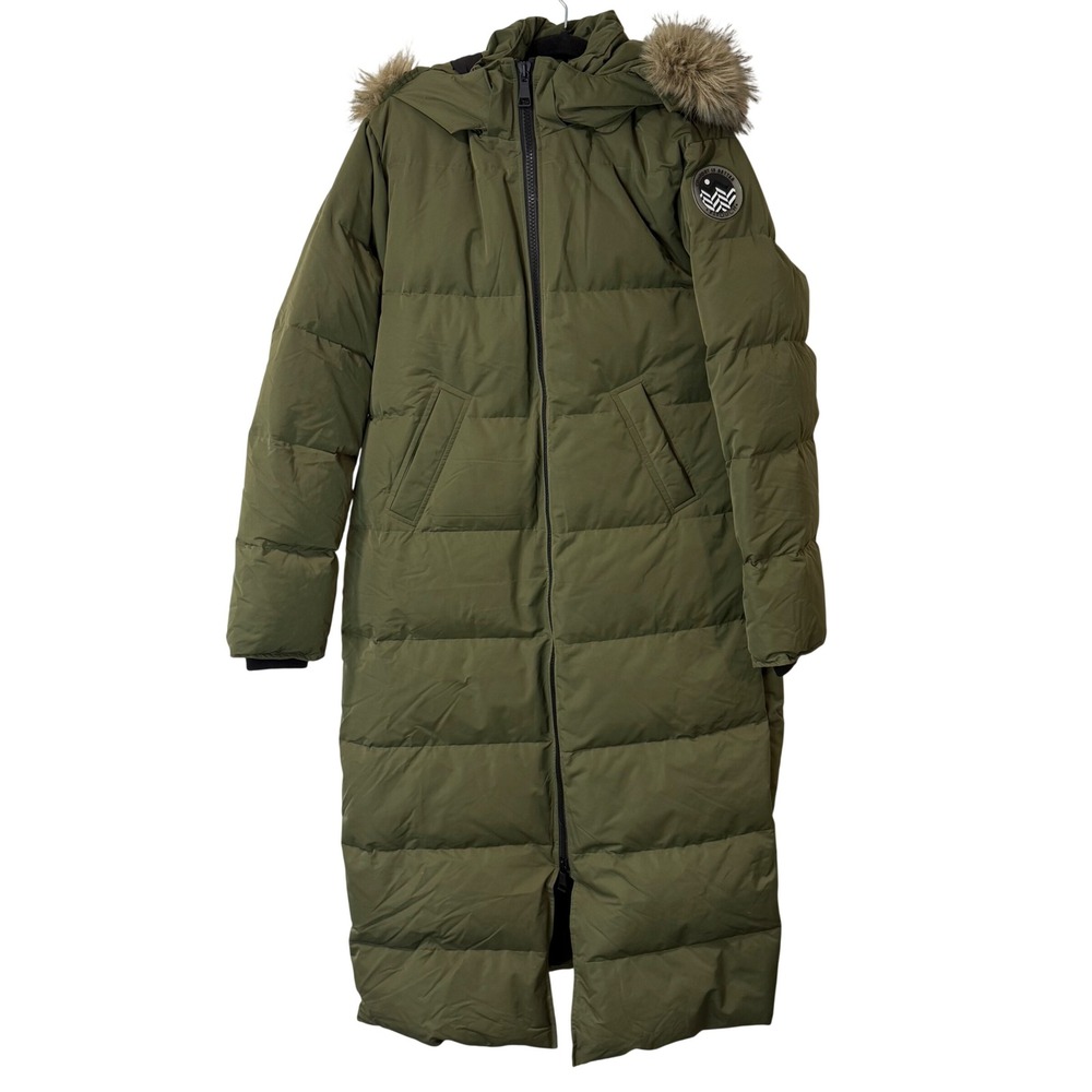 FITOUCH Womens Waukee Down Puffer Coat XL Olive Green Long Hooded Parka Stadium
